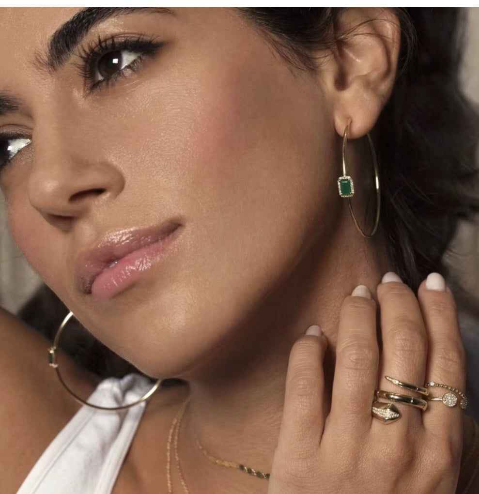 Esmeralda hoop earrlings